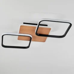 Luminaires Scandinaves-hofstein Plafonnier Tiutiella LED Brun, Couleur bois, Noir, 1 lumière