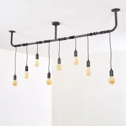 Lampes Vintages & Rétros-hofstein Plafonnier Tjergaast Gris, Noir, 8 lumières