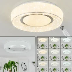 hofstein Plafonnier Tobosy LED Blanc, 1 lumière, Télécommandes