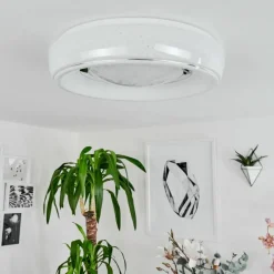 hofstein Plafonnier Tobosy LED Blanc, 1 lumière, Télécommandes