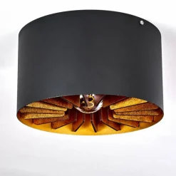 Lampes Industrielles-hofstein Plafonnier Togo Laiton, Noir, 1 lumière