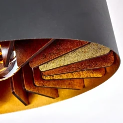 Lampes Industrielles-hofstein Plafonnier Togo Laiton, Noir, 1 lumière