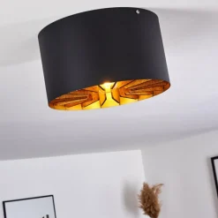 Lampes Industrielles-hofstein Plafonnier Togo Laiton, Noir, 1 lumière