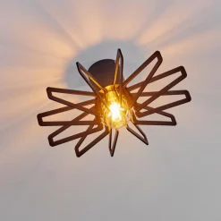 Lampes Vintages & Rétros-hofstein Plafonnier Togo Noir, 1 lumière