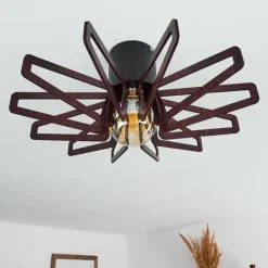 Lampes Vintages & Rétros-hofstein Plafonnier Togo Noir, 1 lumière