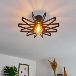 Lampes Vintages & Rétros-hofstein Plafonnier Togo Noir, 1 lumière