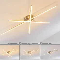 hofstein Plafonnier Tornio LED Nickel mat, 3 lumières* Éclairage Led