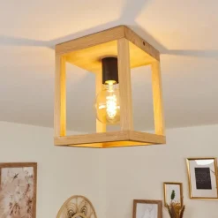 Style Boho-Chic-hofstein Plafonnier Torreglia Brun, Noir, 1 lumière