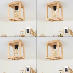 Style Boho-Chic-hofstein Plafonnier Torreglia Brun, Noir, 1 lumière