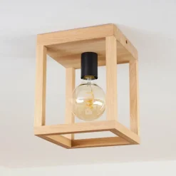 Style Boho-Chic-hofstein Plafonnier Torreglia Brun, Noir, 1 lumière