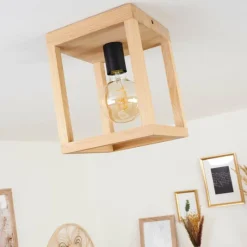 Style Boho-Chic-hofstein Plafonnier Torreglia Brun, Noir, 1 lumière