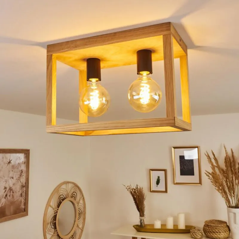 Style Boho-Chic-hofstein Plafonnier Torreglia Brun, Noir, 2 lumières