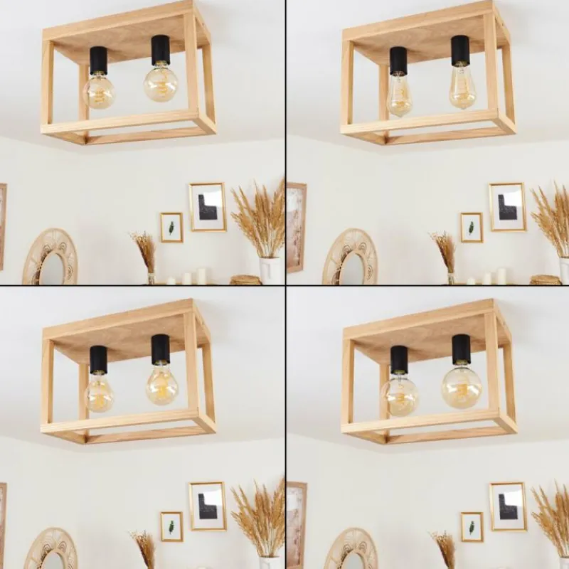 Style Boho-Chic-hofstein Plafonnier Torreglia Brun, Noir, 2 lumières