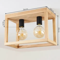 Style Boho-Chic-hofstein Plafonnier Torreglia Brun, Noir, 2 lumières