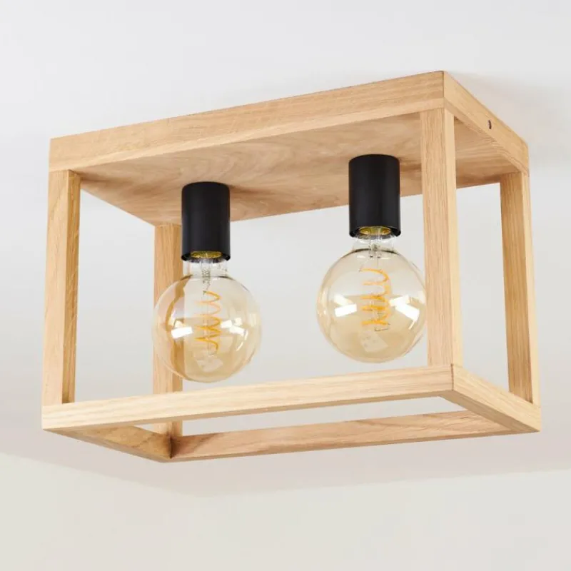 Style Boho-Chic-hofstein Plafonnier Torreglia Brun, Noir, 2 lumières