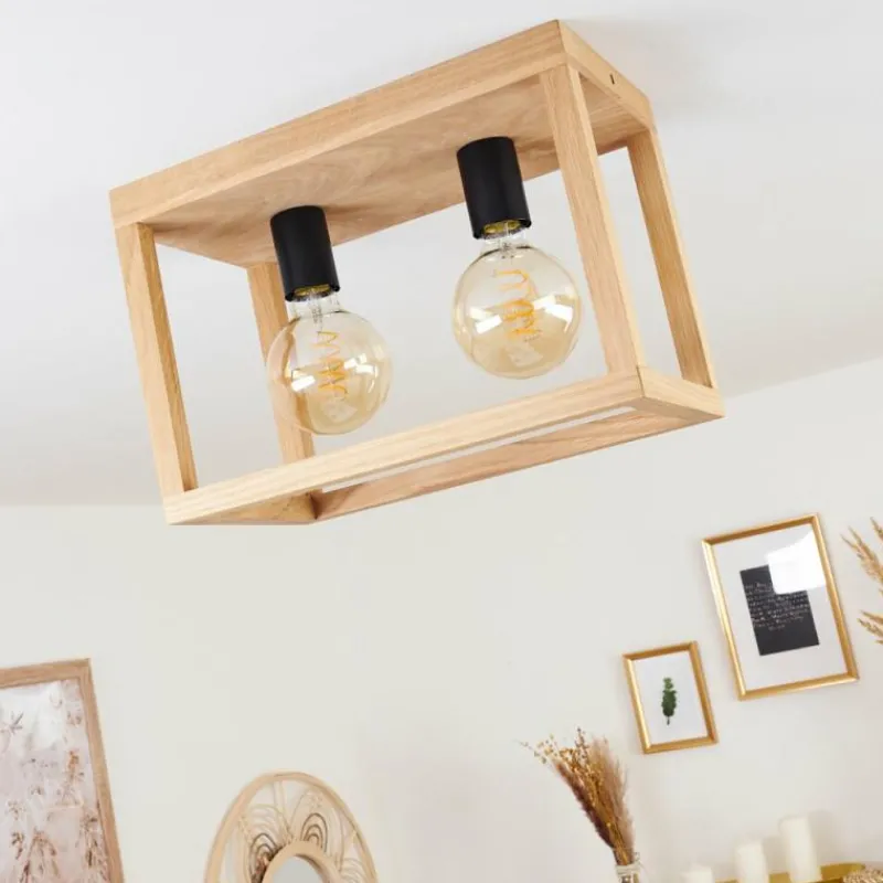 Style Boho-Chic-hofstein Plafonnier Torreglia Brun, Noir, 2 lumières