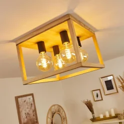 Luminaires Scandinaves-hofstein Plafonnier Torreglia Brun, Noir, 4 lumières