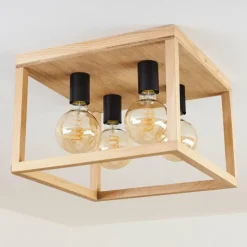 Luminaires Scandinaves-hofstein Plafonnier Torreglia Brun, Noir, 4 lumières