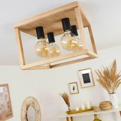 Luminaires Scandinaves-hofstein Plafonnier Torreglia Brun, Noir, 4 lumières