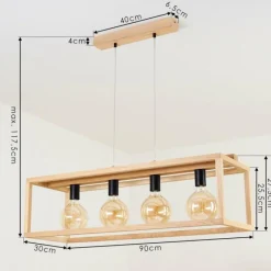 Luminaires Scandinaves-hofstein Plafonnier Torreglia Brun, 4 lumières