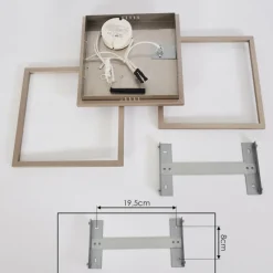 hofstein Plafonnier Torres LED Nickel mat, 3 lumières