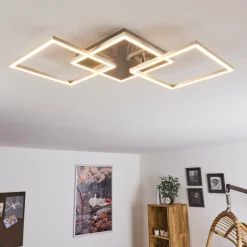 hofstein Plafonnier Torres LED Nickel mat, 3 lumières