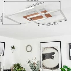 hofstein Plafonnier Torres LED Nickel mat, 2 lumières, Télécommandes