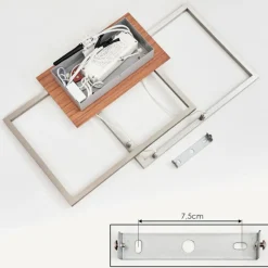 hofstein Plafonnier Torres LED Nickel mat, 2 lumières, Télécommandes