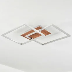 hofstein Plafonnier Torres LED Nickel mat, 2 lumières, Télécommandes