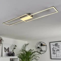 hofstein Plafonnier Torresella LED Nickel mat, 2 lumières, Télécommandes