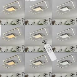 hofstein Plafonnier Torresella LED Nickel mat, 2 lumières, Télécommandes