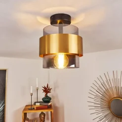 hofstein Plafonnier Traak Noir, 1 lumière