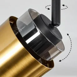 Suspension Verre Fumé-hofstein Plafonnier Traak Noir, 2 lumières