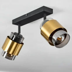 Suspension Verre Fumé-hofstein Plafonnier Traak Noir, 2 lumières