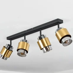 Suspension Verre Fumé-hofstein Plafonnier Traak Noir, 4 lumières