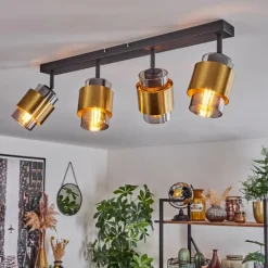 Suspension Verre Fumé-hofstein Plafonnier Traak Noir, 4 lumières