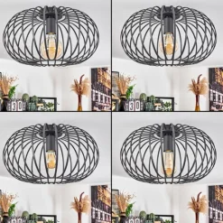 Lampes Vintages & Rétros-hofstein Plafonnier Trapichera Noir, 1 lumière