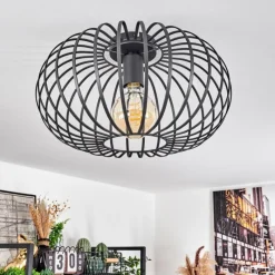 Lampes Vintages & Rétros-hofstein Plafonnier Trapichera Noir, 1 lumière