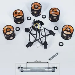 Lampes En Tissu-hofstein Plafonnier Trasancos Noir, 5 lumières