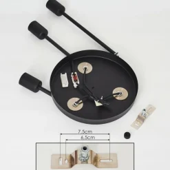 Lampes Vintages & Rétros-hofstein Plafonnier Travesias Noir, 3 lumières