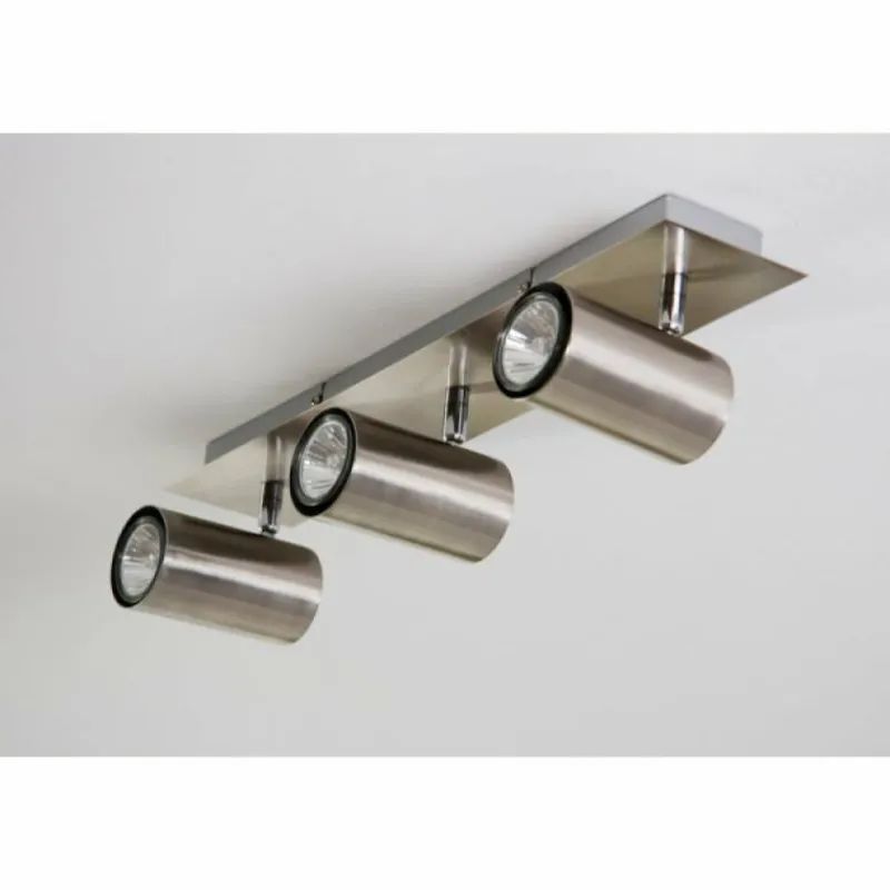 Luminaires Trio Plafonnier Trio 8024 Acier inoxydable, Nickel mat, 3 lumières* Spots Et Projecteurs