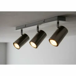 Luminaires Trio Plafonnier Trio 8024 Acier inoxydable, Nickel mat, 3 lumières* Spots Et Projecteurs