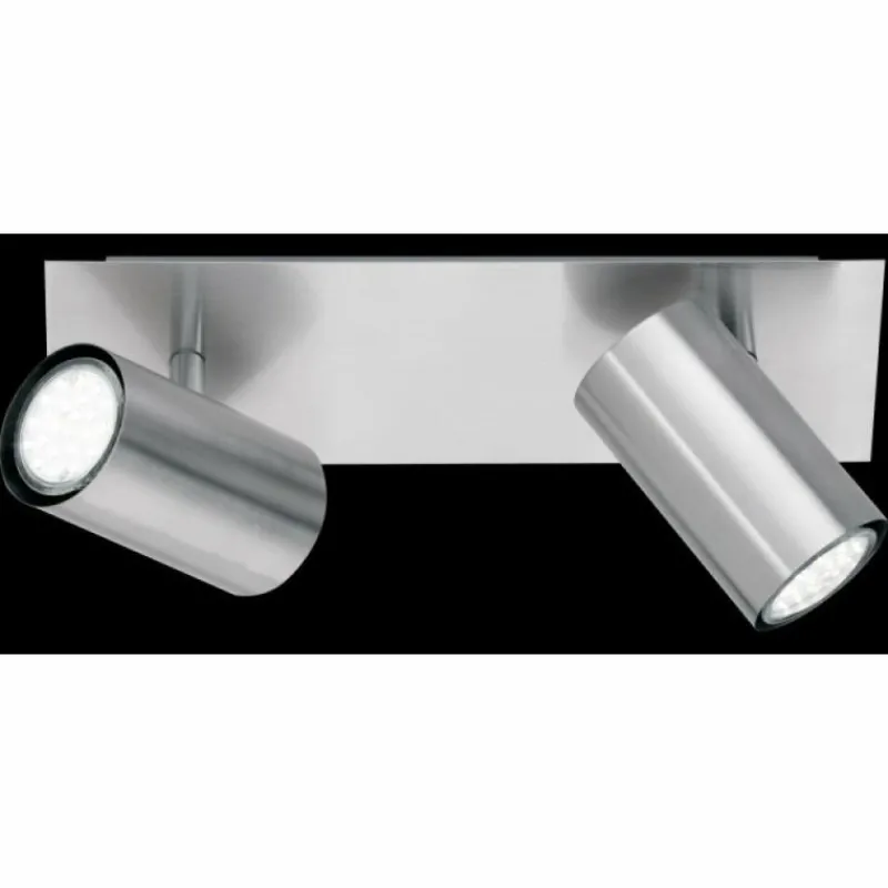 Luminaires Trio Plafonnier Trio 8024 Acier inoxydable, Nickel mat, 2 lumières* Plafonniers