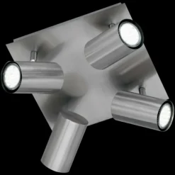 Luminaires Trio Plafonnier Trio 8024 Acier inoxydable, Nickel mat, 4 lumières* Spots Et Projecteurs