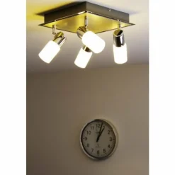 Luminaires Trio Plafonnier Trio 8214 LED Aluminium, Chrome, Acier inoxydable, 4 lumières