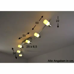 Luminaires Trio Plafonnier Trio 8214 LED Aluminium, Chrome, Acier inoxydable, 6 lumières