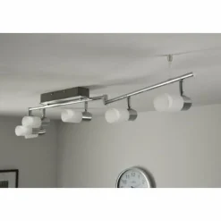 Luminaires Trio Plafonnier Trio 8214 LED Aluminium, Chrome, Acier inoxydable, 6 lumières