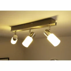 Luminaires Trio Plafonnier Trio 8214 LED Aluminium, Chrome, Acier inoxydable, 3 lumières