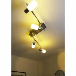 Luminaires Trio Plafonnier Trio 8214 LED Aluminium, Chrome, Acier inoxydable, 4 lumières