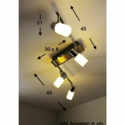 Luminaires Trio Plafonnier Trio 8214 LED Aluminium, Chrome, Acier inoxydable, 4 lumières